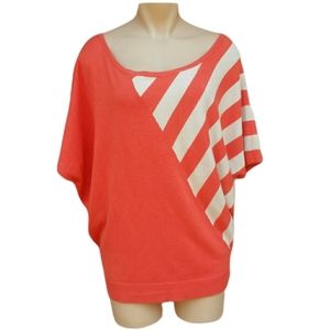 L Mandarin Orange beige Chelsea Theodore knit